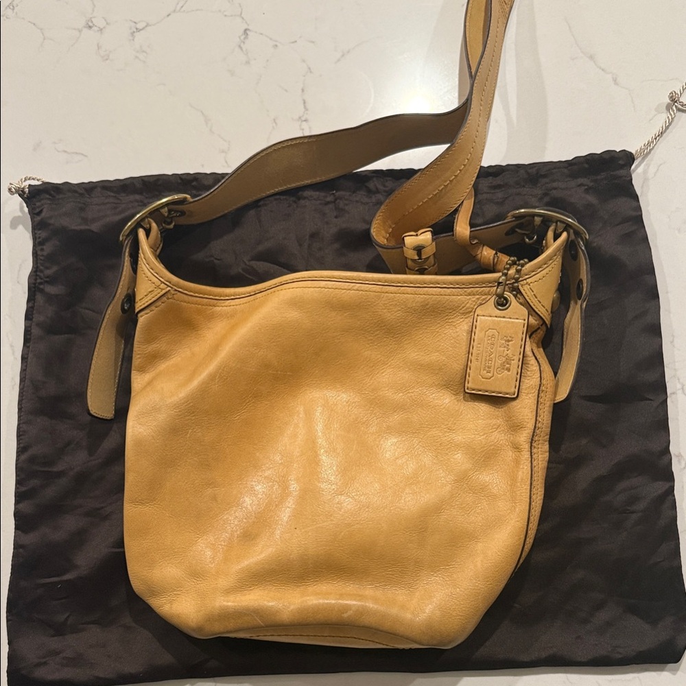 Coach Yellow Leather Shoulder Bag